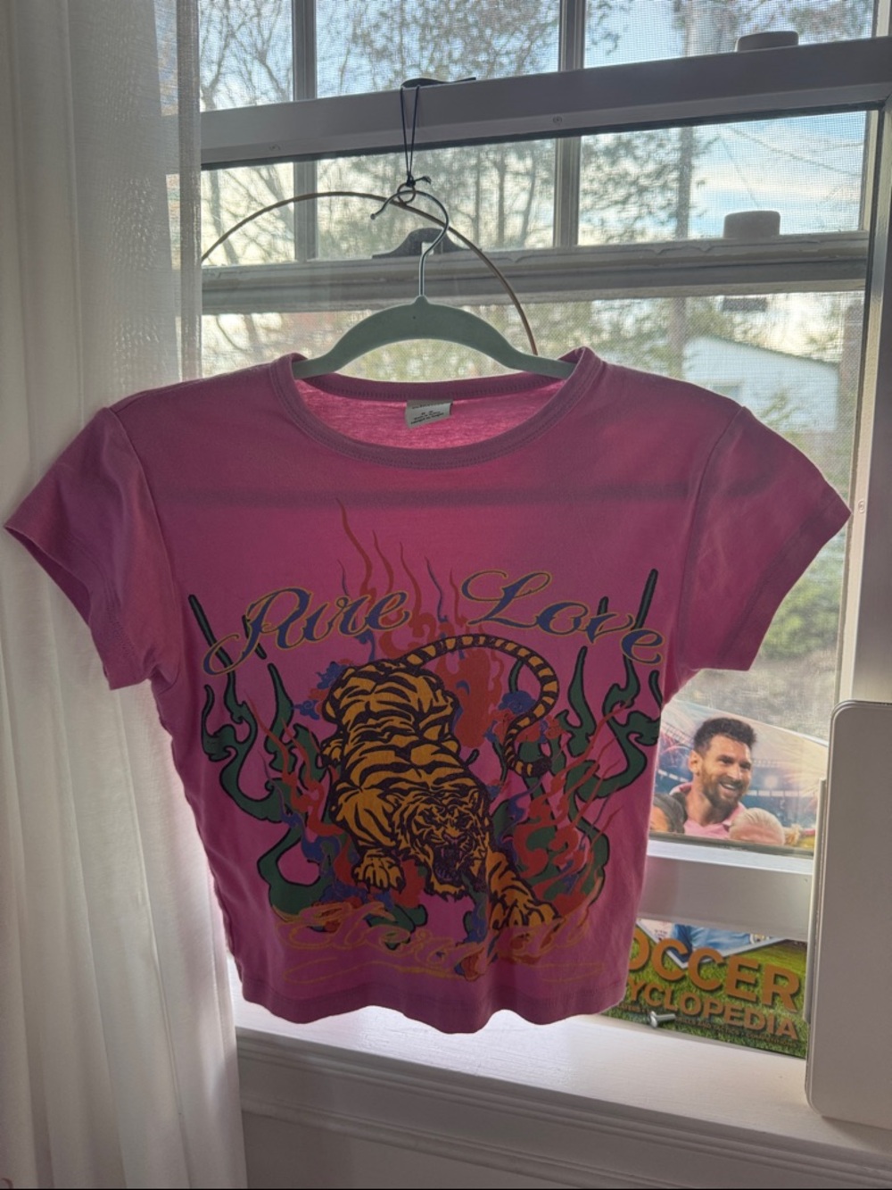 Urban outfitters Pink Graphic 'Pure Love' Tiger Tee